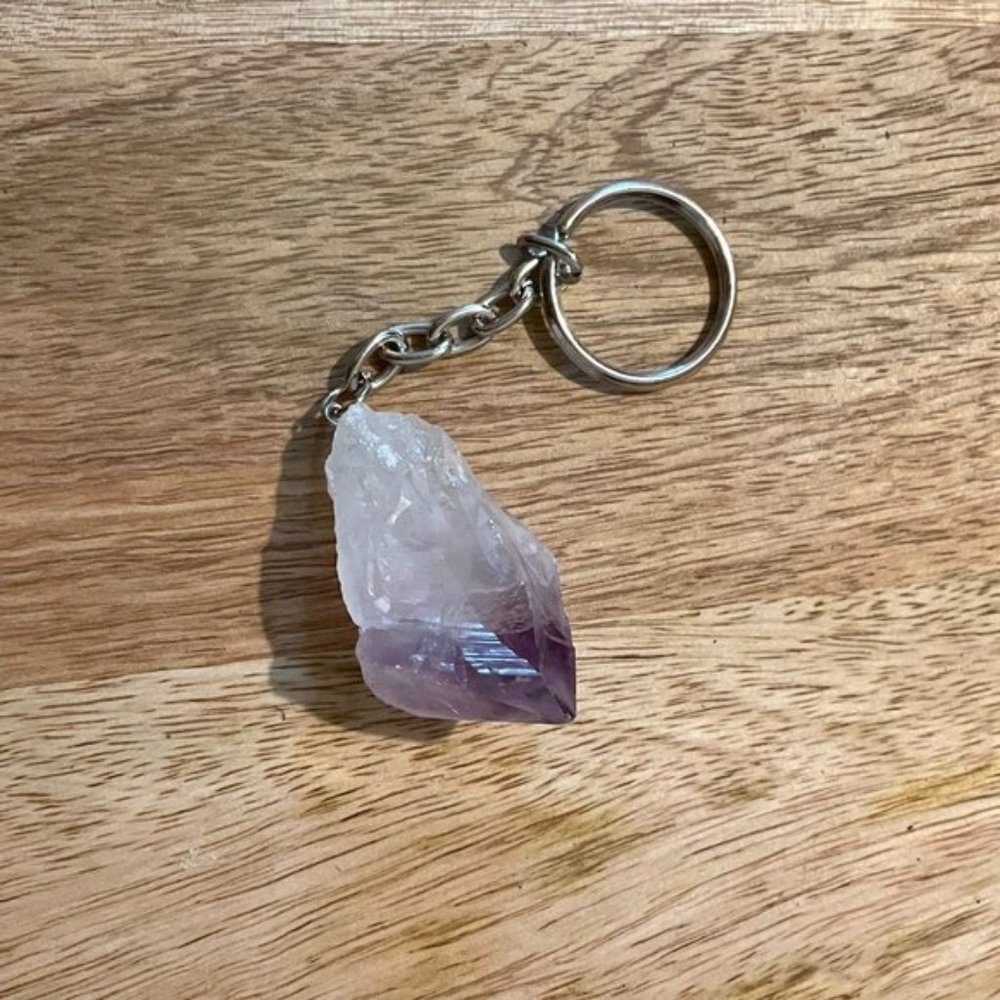Amethyst Crystal Keychain